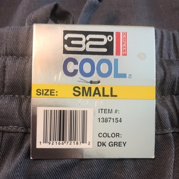 NWT 32 Degrees Cool Dark Grey Linen Blend Drawstring Stretch Woven Pants Size S - Picture 9 of 16